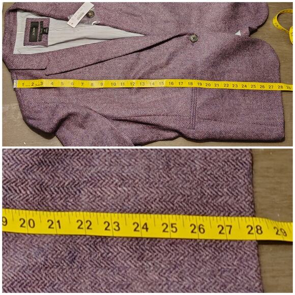 J. Crew Parke Blazer in Purple Herringbone English Wool Size 20 - Picture 6 of 14